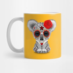 Red Day of the Dead Sugar Skull Baby Koala Mug